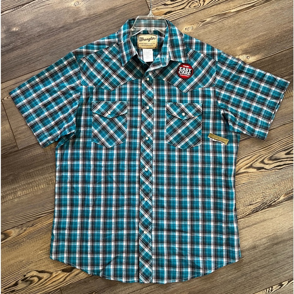 WRANGLER Western Pearl Snap short sleeve Size L